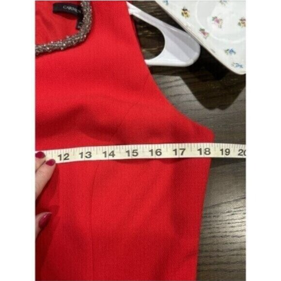 Carmen Marc Valvo Cocktail holiday dress Peplum Money Luxury Classic Sexy Fairy - Picture 9 of 11